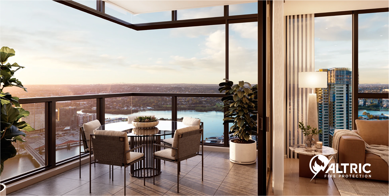 Apartment balcony overlooking the city